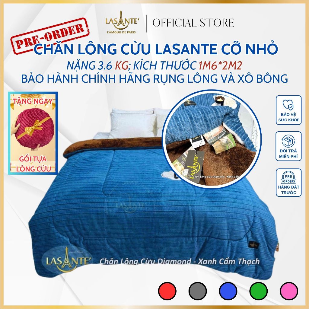 Ảnh Chăn Lông Cừu Nhỏ 1m6 X 2m2 Cho Mùa Đông Đại Hàn 1 Người  Lasante, Bảo Hành Chính Hãng Kèm Túi 1
