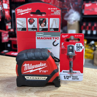 Thước 5m thước 8m và đầu chuyển vít sang bu lông 1/2 inch 48-32-5034 Milwaukee - Hàng chính hãng