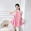 Đồ ngủ nữ cổ yếm bộ ngủ nữ mặc nhà vải lụa chất Latin freesize 54kg - CN113