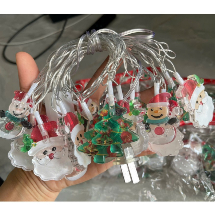 Đèn Trang Trí Giáng Sinh Dài 3M Dây Led Nháy Kim Cương 50m 7 Màu Trang Trí Quấn Cây,Đèn Nháy Chớp Tết Noel Dài 40m