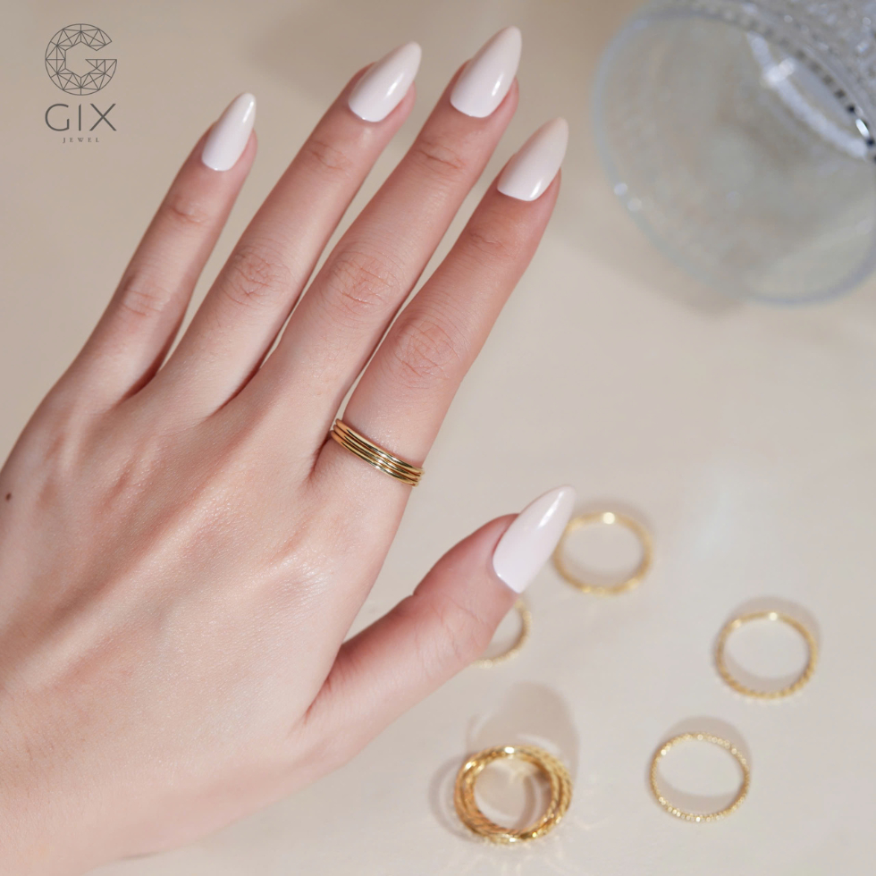 Ảnh Nhẫn bạc nữ trơn đơn giản minimalist Gix Jewel N57 3
