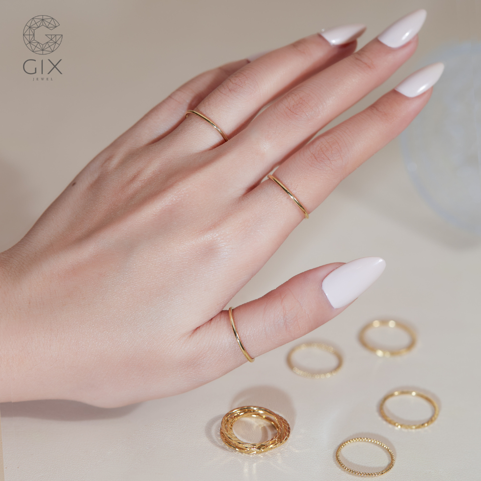 Ảnh Nhẫn bạc nữ trơn đơn giản minimalist Gix Jewel N57 2