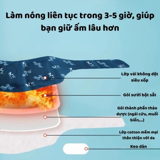 Miếng dán ngải cứu vùng cổ, miếng dán nhiệt tự làm nóng giảm đau cổ vai gáy hiệu quả hộp 3 miếng