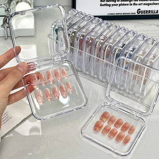 Hộp đựng nailbox móng tay, hộp mica nail box trong suốt hình vuông, hộp đựng mi fan