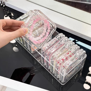 Hộp đựng nailbox móng tay, hộp mica nail box trong suốt hình vuông, hộp đựng mi fan