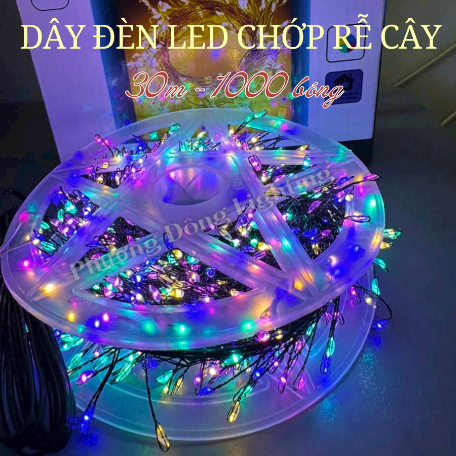 Dây đèn LED rễ cây 30m - 1000 bóng Trang trí Noel Cắm điện 220v