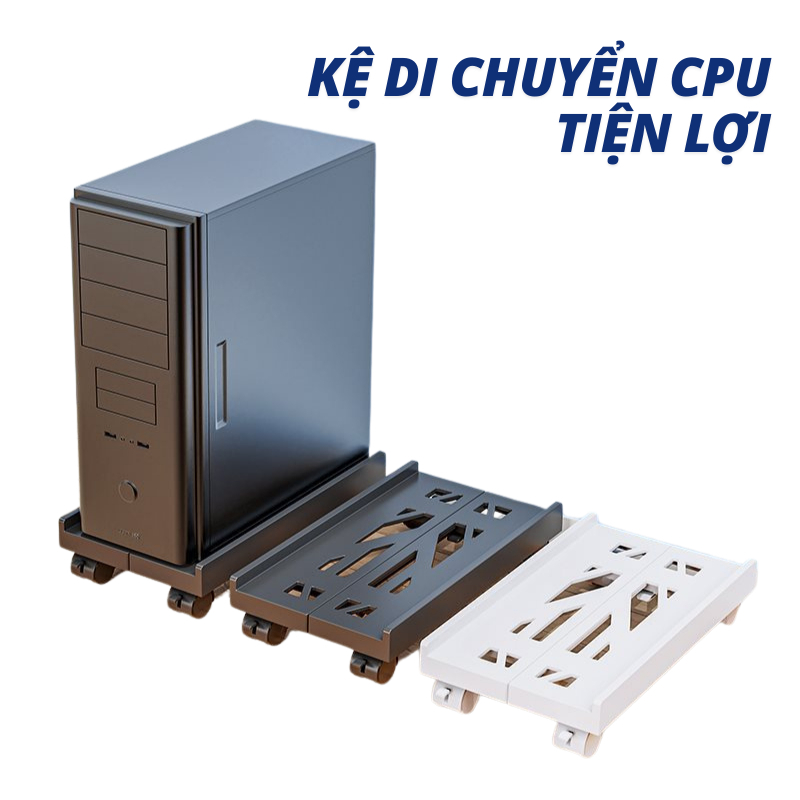 Kệ Để CPU, Kệ bánh xe di chuyển CPU, Chất Liệu Khung Nhựa cứng thanh co ...