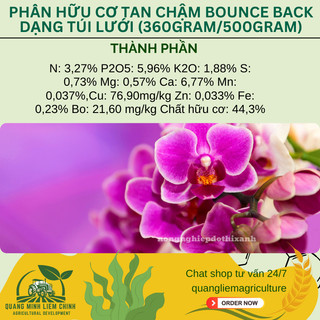 Phân Hữu Cơ 18-36 Túi Lọc Tan Chậm Bounce Back, Dạng Túi Lưới Cho Phong Lan (200gram/500gram)