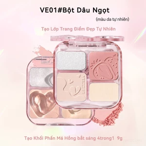 VEECCI Tạo Khối Highlight Và Phấn Má Hồng kèm bắt sáng 4in1 Nude Tự Nhiên 9g | NHÍM HOUSE