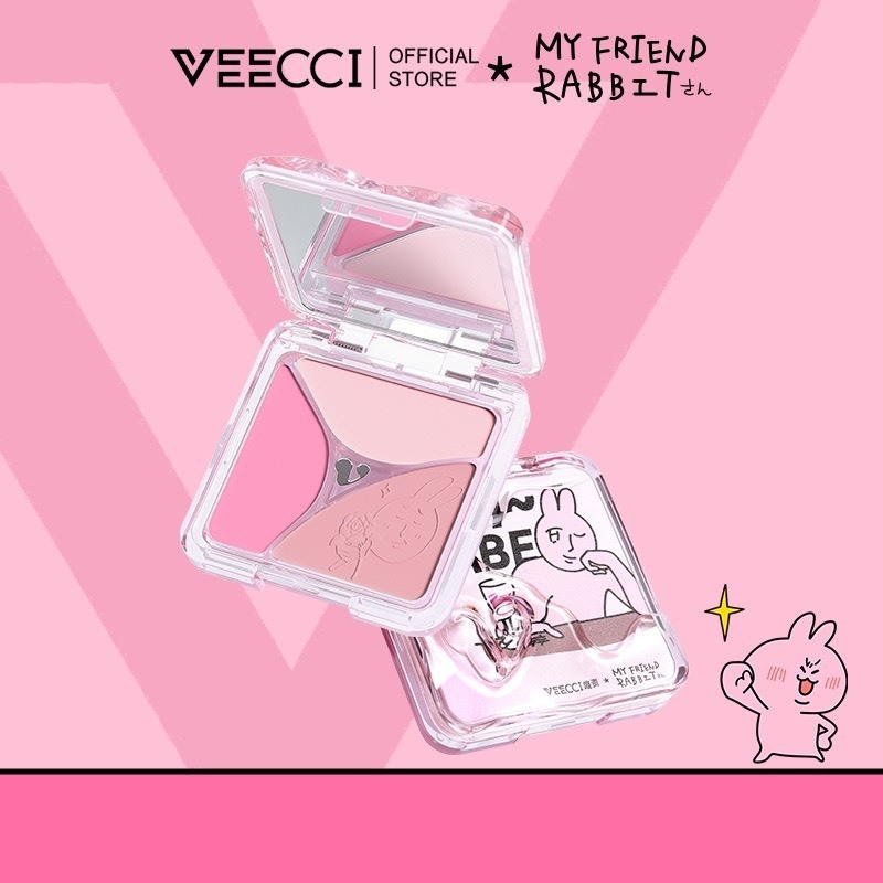 VEECCI Phấn Má Hồng Veecci 3 Màu Màu Tự Nhiên Tông Lì Chống Nước Lâu Trôi 7g | NHÍM HOUSE