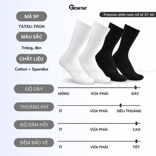 [LIVE] Hộp 5 đôi tất xù GOMTAT cổ cao trơn nam nữ có đệm xù dày chất liệu cotton êm chân - TATXU-TRON-CB5
