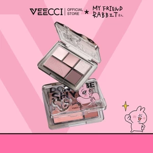 VEECCI Phấn Mắt 5 Màu Trái Tim Thỏ Bảng Phấn Mắt Mờ Màu Hồng Ngọc Trai 5.2g | NHÍM HOUSE