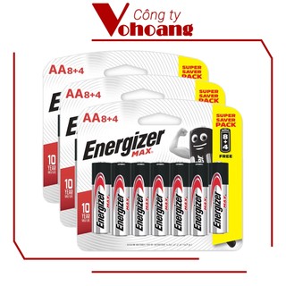 3 Vỉ pin AA Energizer Alkaline chống chảy E91 - 3 Vỉ 8+4 pin (Tổng 36 pin)