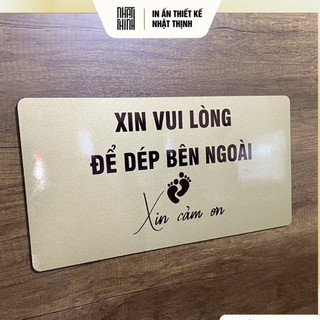 BẢNG VUI LÒNG ĐỂ DÉP BÊN NGOÀI • BẢNG CHÚ Ý KHU VỰC ĐỂ DÉP [V05]
