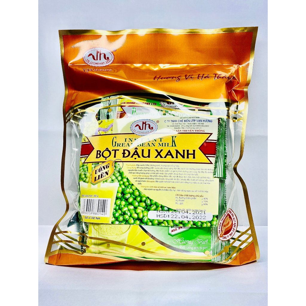 Bột đậu xanh nguyên chất dinh dưỡng Vạn Hương (có đường/không đường)