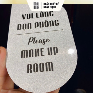 BẢNG YÊU CẦU DỌN PHÒNG KHÁCH SẠN • MÓC TREO TAY NẮM CỬA HOTEL SONG NGỮ • ALU NHŨ BẠC [B02]