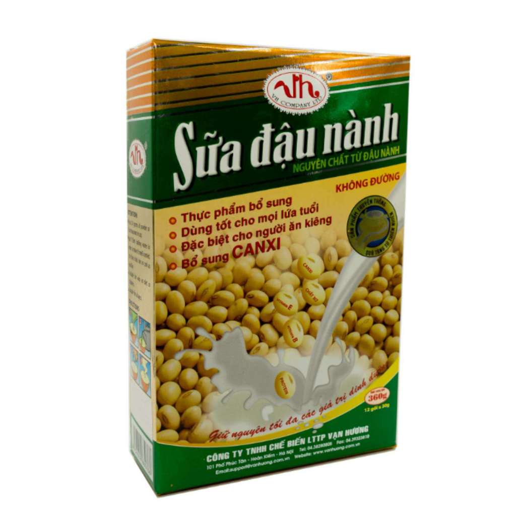 Bột sữa đậu nành nguyên chất dinh dưỡng Vạn Hương (có đường/không đường) bổ sung Canxi