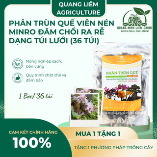 Phân Trùn Quế Viên Nén Minro, Dạng Túi Lưới (36 Túi/Gói)