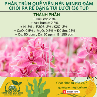 Phân Trùn Quế Viên Nén Minro, Dạng Túi Lưới (36 Túi/Gói)