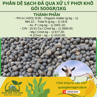 Phân Dê Sạch Đã Qua Xử Lý Phơi Khô, chuyên dùng cho phong lan cây kiểng Bonsai (Gói 500GRAM/1KG)