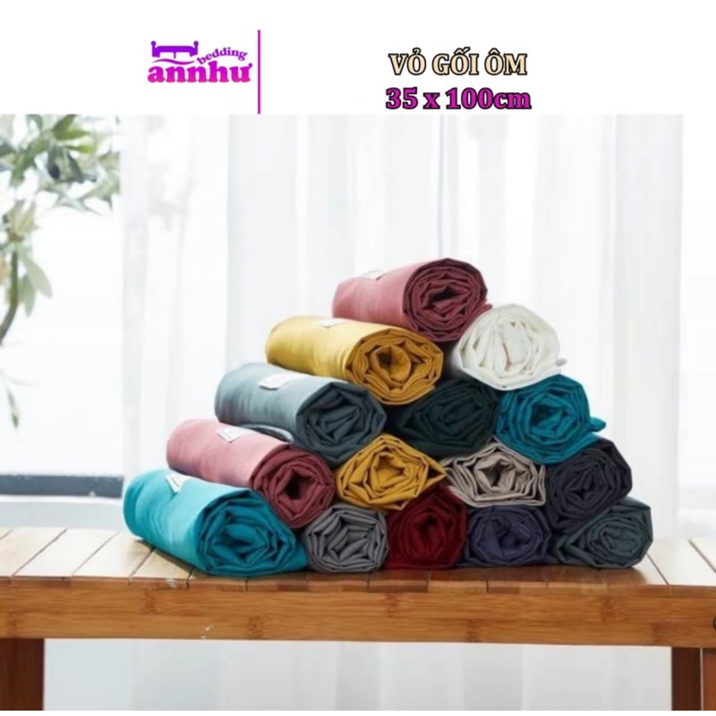 Vỏ gối ôm cùng màu bộ ga 35x100cm An Như Bedding