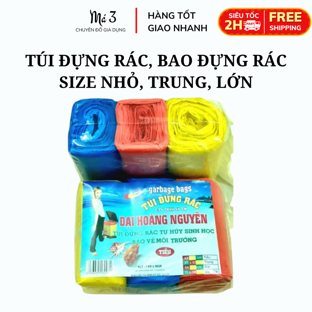 [LOẠI 1] Túi đựng rác Đại Hoàng Nguyên / 5X - Bao rác đủ màu giá rẻ ...