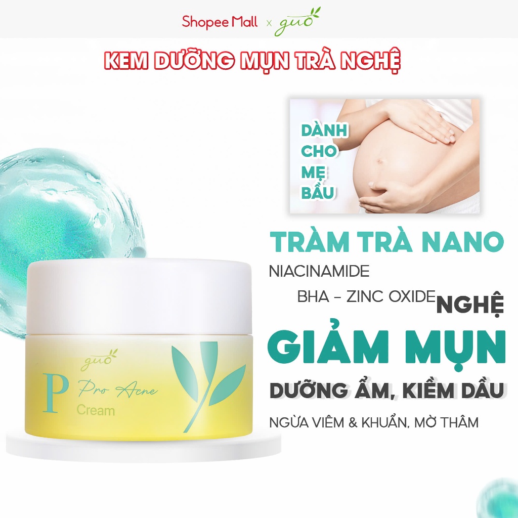 Ảnh Kem nghệ cho bà bầu kiềm dầu giảm mụn mờ thâm GUO 30g [Tràm trà và nghệ] 2