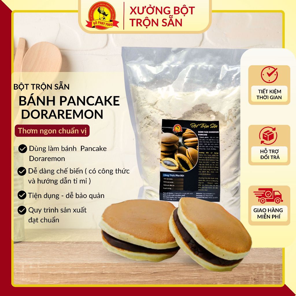 Bột Làm Bánh Rán Doremon Pancake Gói 1kg- Bột Làm Bánh Trộn Sẵn Dễ Sử ...