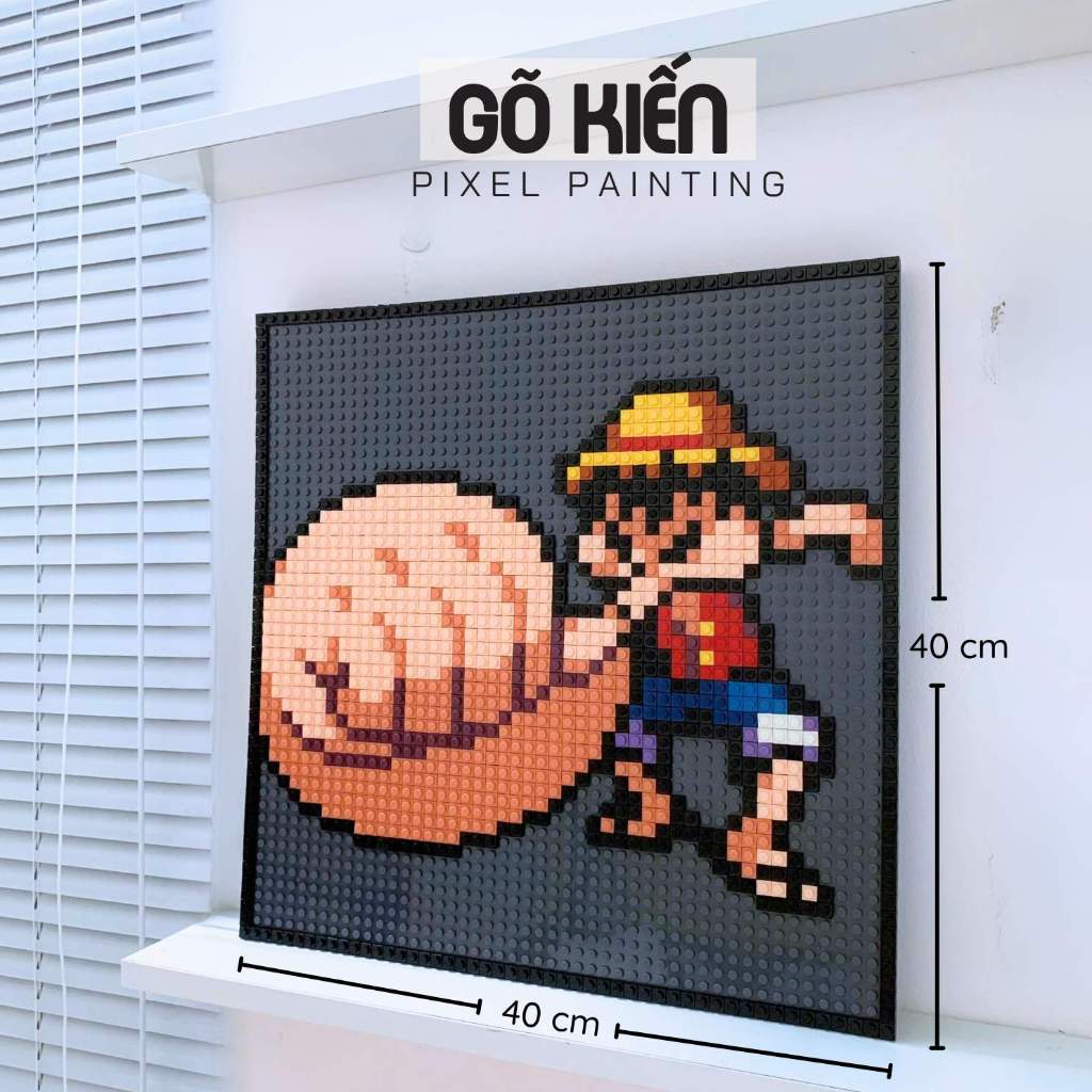 Tranh pixel tự lắp ghép pixel nhân vật Luffy - One Piece (40cmx40cm ...