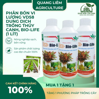 Phân Bón Vi Lượng VD58, Dung Dịch Trồng Thủy Canh, Thủy Sinh Bio-Life (1 Lít), thủy canh tĩnh
