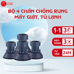 Bộ 4 Chân Chống Rung Máy Giặt, Tủ Lạnh - Đế Cao Su Chống Trượt, Tăng Giảm Chiều Cao Siêu Tiện Lợi