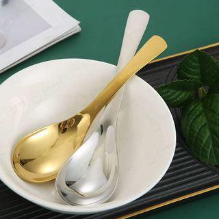 Muỗng thìa inox được làm từ thép không gỉ sáng bóng có cán cầm dài muỗng ăn súp đầu tròn tiện lợi sang trong decor