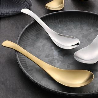 Muỗng thìa inox được làm từ thép không gỉ sáng bóng có cán cầm dài muỗng ăn súp đầu tròn tiện lợi sang trong decor