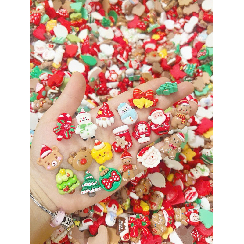 set charm noel 100 mix nhiều loại stickers loại đẹp có tặng keo dán ...