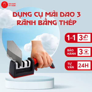 Dụng cụ mài dao 3 rãnh bằng thép nhỏ gọn tiện lợi
