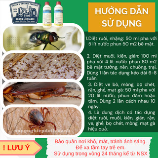 Dung dịch pha nước diệt kiến, gián, ve, rận, bọ chét Hantox-200 (1 Lít) - Sản phẩm Cty Dược Hanvet