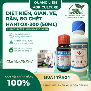 Dung dịch pha nước diệt kiến, gián, ve, rận, bọ chét Hantox-200 (chai 50ml, 100ml) - Cty Dược Hanvet
