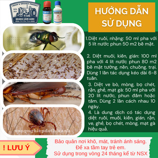 Dung dịch pha nước diệt kiến, gián, ve, rận, bọ chét Hantox-200 (chai 50ml, 100ml) - Cty Dược Hanvet