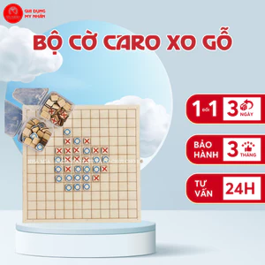 Bộ cờ caro cờ xo hỗ trợ trẻ phát triển tư duy khả năng ghi nhớ và nhận biết, cờ caro gỗ