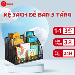 Giá Sách kệ sách để bàn 3 tầng Kệ để sách và dụng cụ học tập cho bé My Nhân