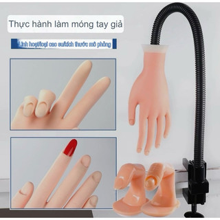 Bàn tay silicon kẹp bàn - bàn tay giả học nail , thực hành , cán ngón tay có thể uốn cong tuỳ chỉnh
