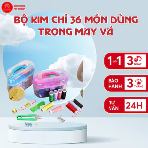 Bộ kim chỉ may vá đa năng, Bộ kim chỉ 36 món dùng trong may vá kèm hộp đựng trong suốt My Nhân