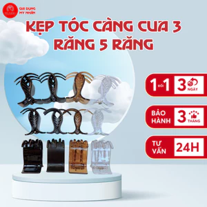 Kẹp tóc càng cua 3 răng 5 răng đen nhám bóng My Nhân