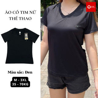 Áo thun nữ cổ tim MK Baby Tee vải thun lạnh thoáng mát co giãn 4 chiều thoải mái dễ phối đồ tôn dáng
