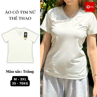 Áo thun nữ cổ tim MK Baby Tee vải thun lạnh thoáng mát co giãn 4 chiều thoải mái dễ phối đồ tôn dáng