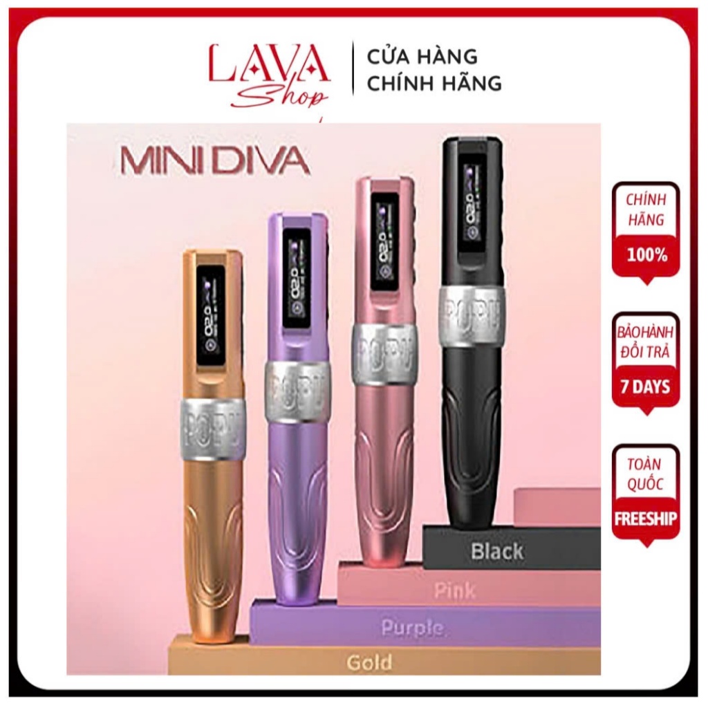 Máy xăm không dây POPU MINI DIVA chuyên khắc lông mày, tạo bóng, kẻ mắt, phác thảo