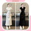 Váy polo nữ dáng dài maxi, váy polo nữ dáng ngắn, đầm sơ mi rút dây 2 bên sườn chất thun gân dày dặn mềm mịn - GEMMY