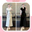Váy polo nữ dáng dài maxi, váy polo nữ dáng ngắn, đầm sơ mi rút dây 2 bên sườn chất thun gân dày dặn mềm mịn - GEMMY
