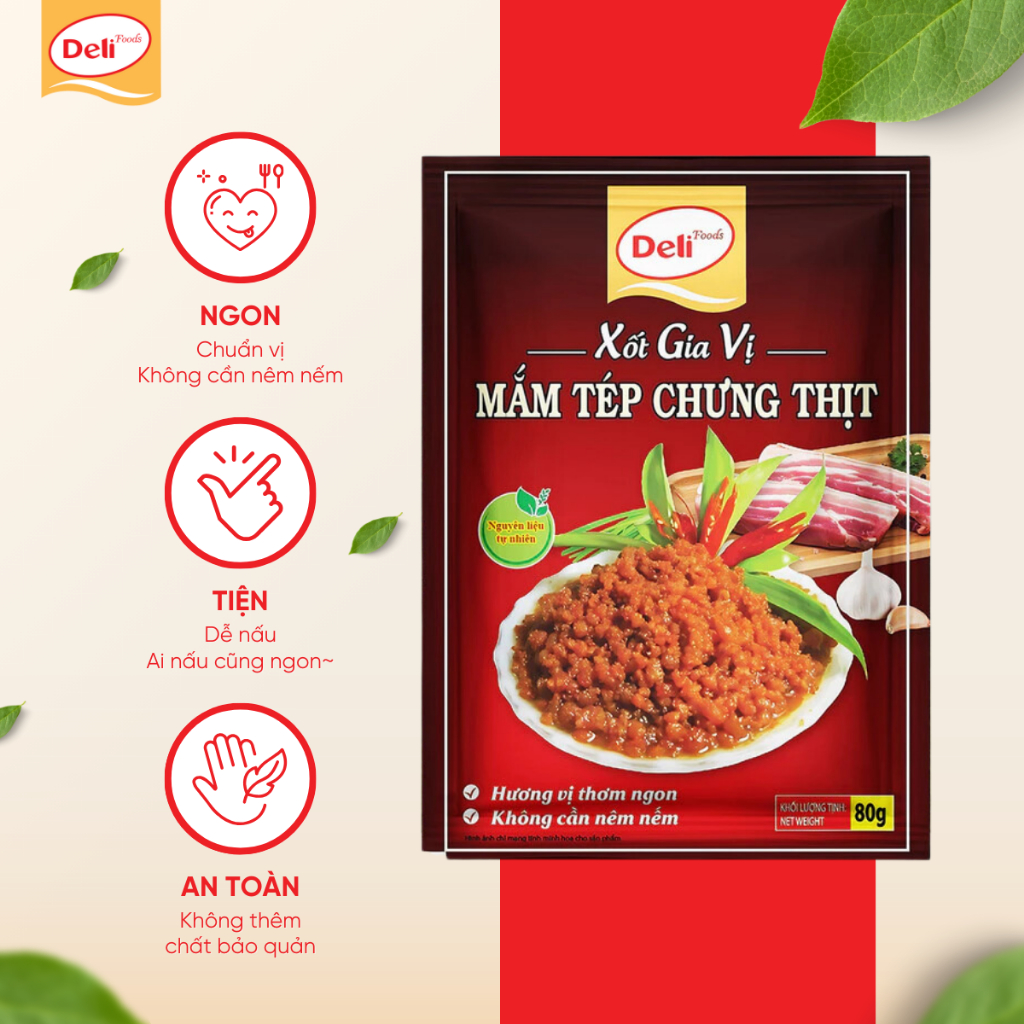 Combo Xốt Gia Vị Mắm Tép Chưng Thịt 80g – Nêm Sẵn Tạo Màu Chuẩn Vị | Deli Foods