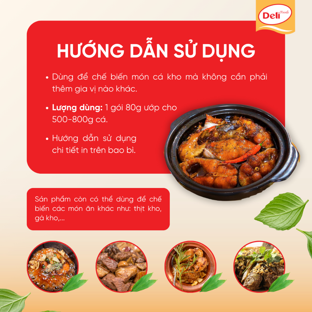 Combo Xốt Gia Vị Cá Kho Riềng Deli Foods 80g – Gia Vị Hoàn Chỉnh Ướp Ngon Chuẩn Vị Không Cần Nêm Nếm